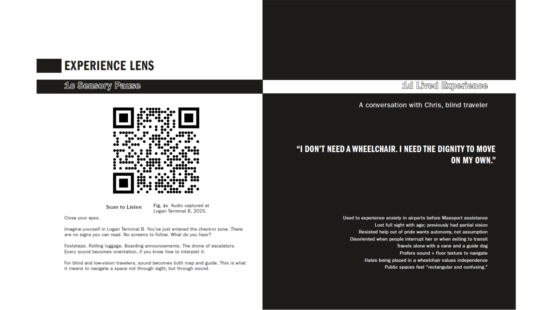 Experience Lens — sensory pause and a conversation with Chris, blind traveler