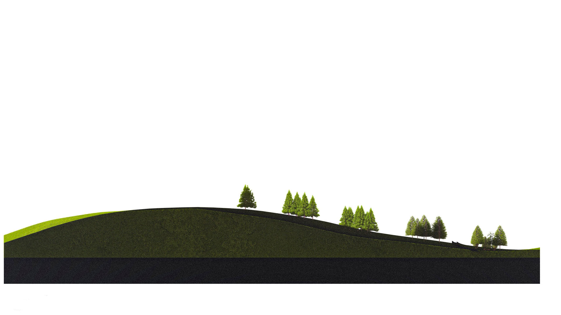 Landscape section 01 — wooded knoll profile
